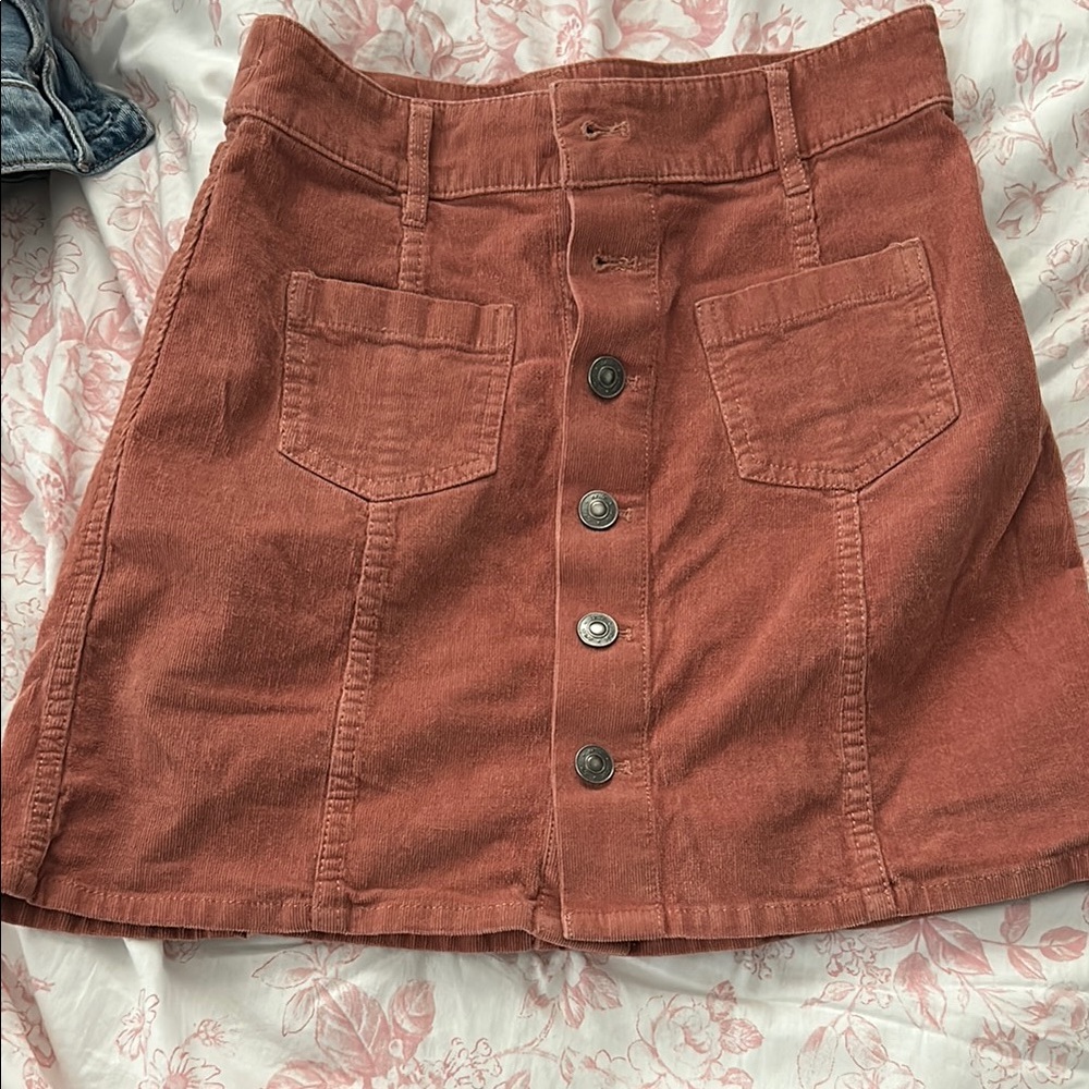 Aerie Orange Mini A-Line Skirt for Casual Wear
